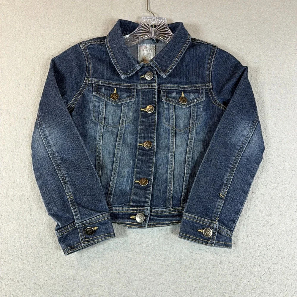 The Children's Place Girls Jean Jacket Size 7/8 Medium Denim